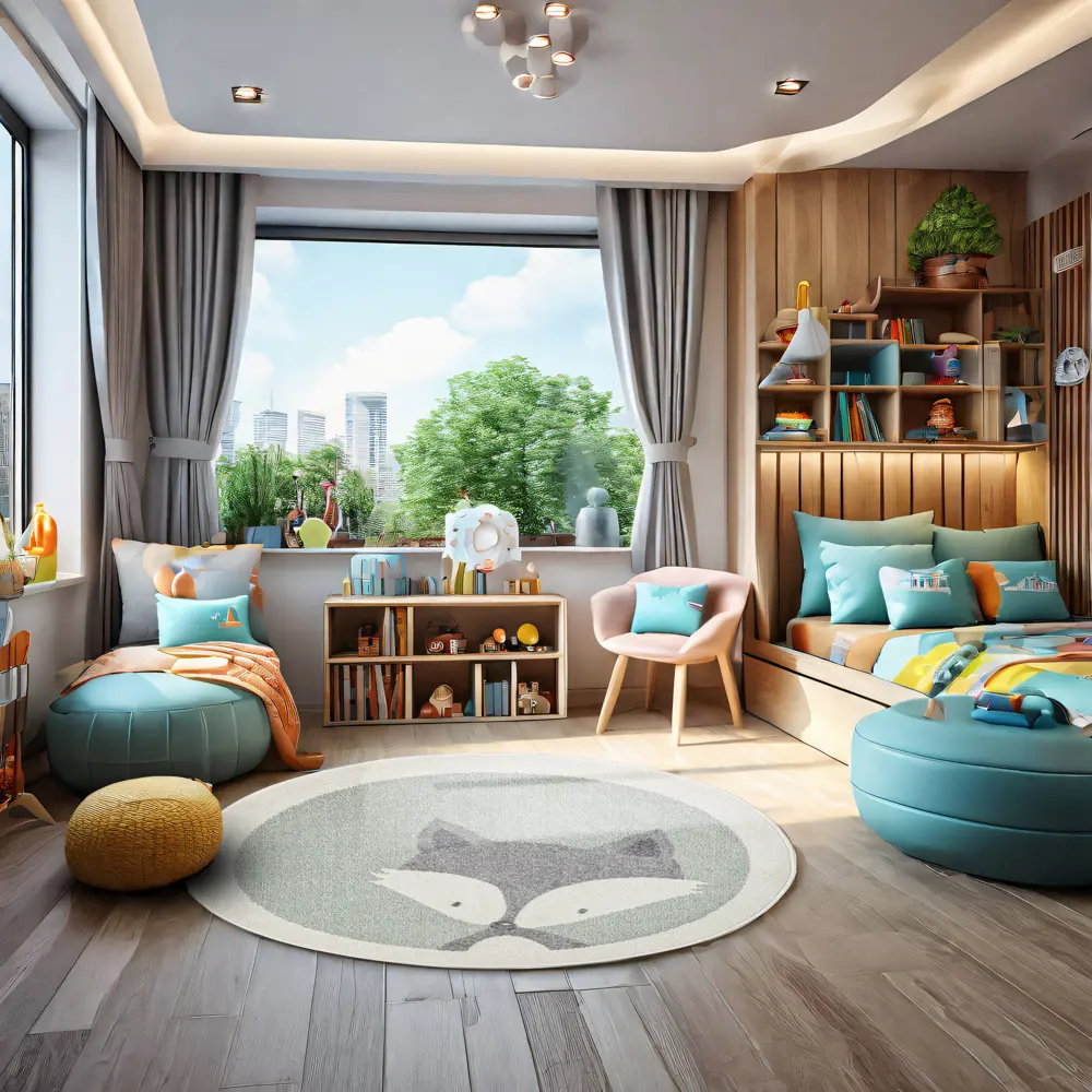 Santreyd Ковер Призма круглый зеленый с ворсом фризе 89376443 STLM-1460807 - Вид №6