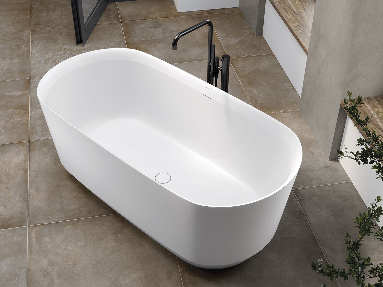 Овальная ванна в центре комнаты в Долотеке© Acquabella Acquawhite ARCH-00055532