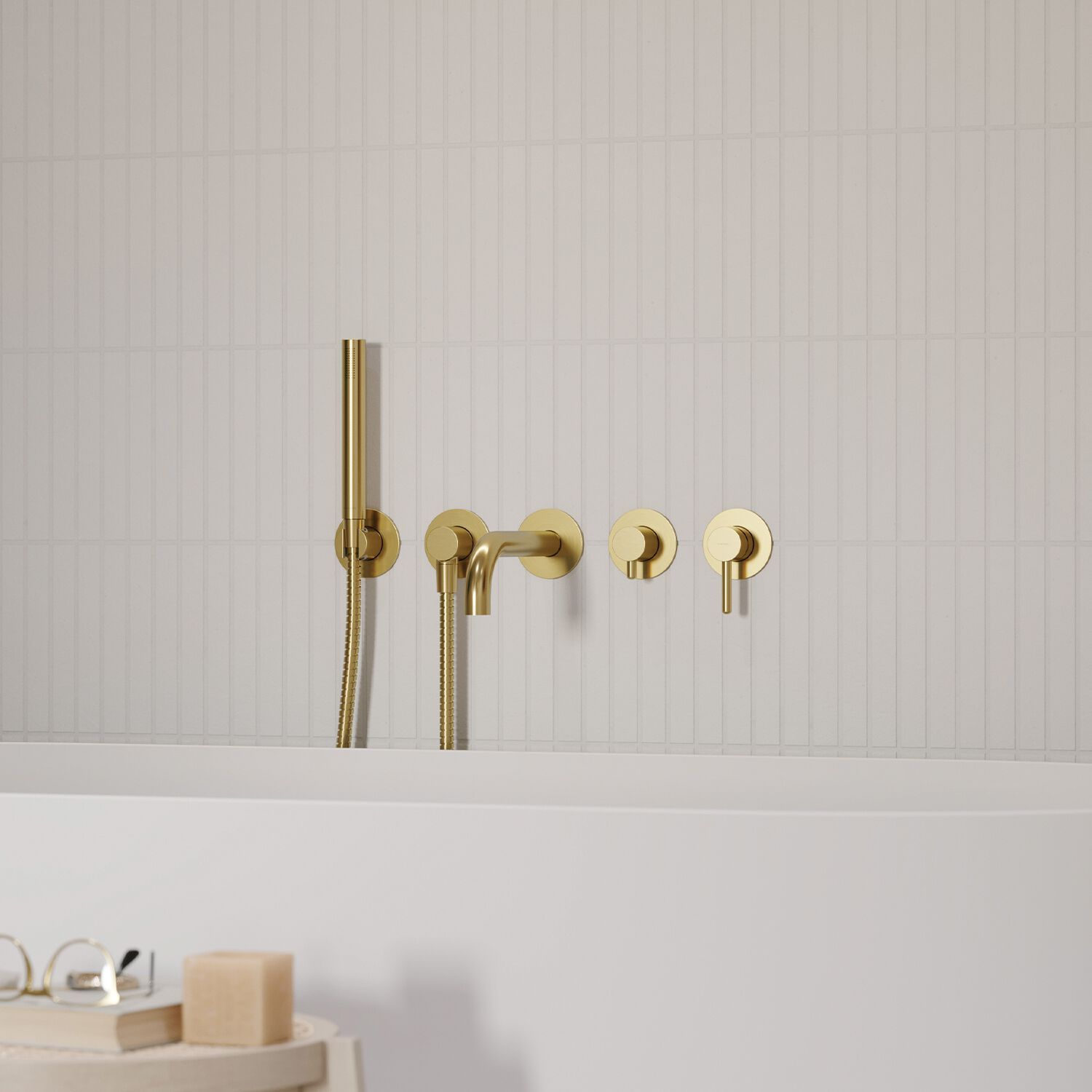 Настенный смеситель для ванны с 5 отверстиями и ручным душем OMNIRES Y Y1237/1 ARCH-00110371 - Вид №13