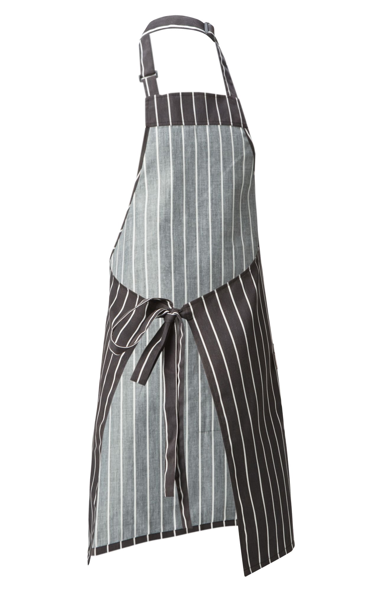 60351 Фартук с нагрудником MixColor black (черно-белая полоска) HORECA  Одежда для официантов  размер  - Вид №1
