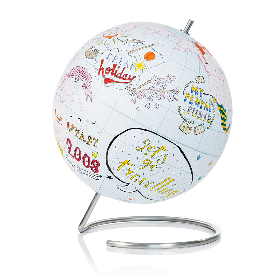 Глобус для разукрашивания Journal малый SUCK UK SKGLOBEGRID2 - Вид №2