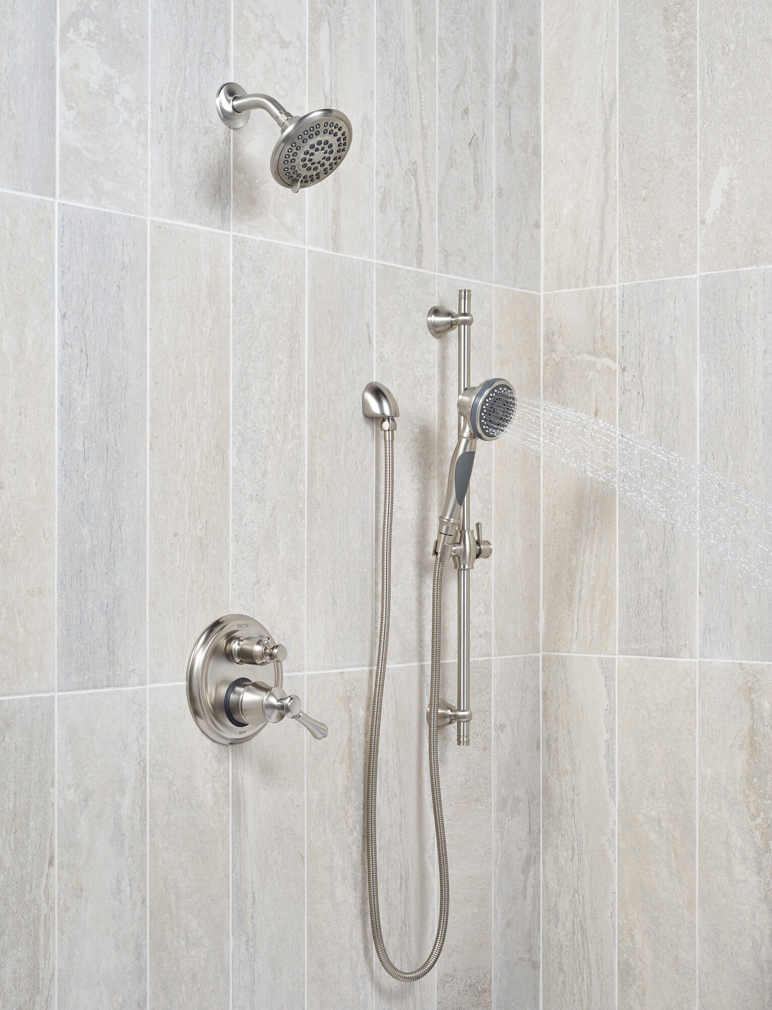 Ручной душ с раздвижной планкой премиум-класса с 3 положениями Delta Faucet 57021-SS - Вид №9