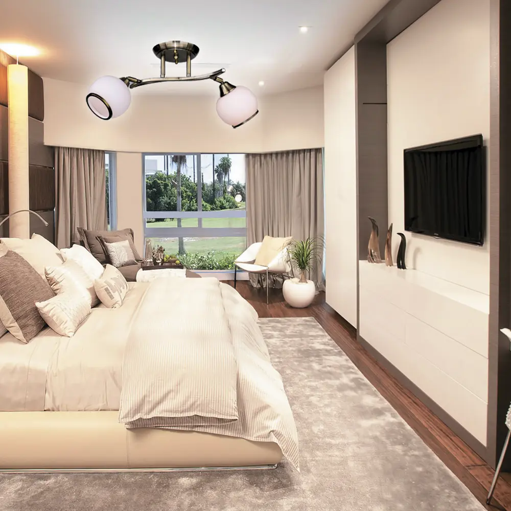 Люстра потолочная КС30056/2C, 2 лампы, 6 м², цвет бронза/бежевый КЛЮЧНИК STLM-2109289 - Вид №9