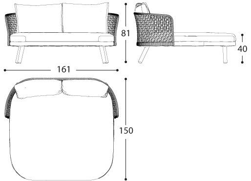 Varaschin Садовая кровать из ткани Emma sun-id-1384074 - Вид №6