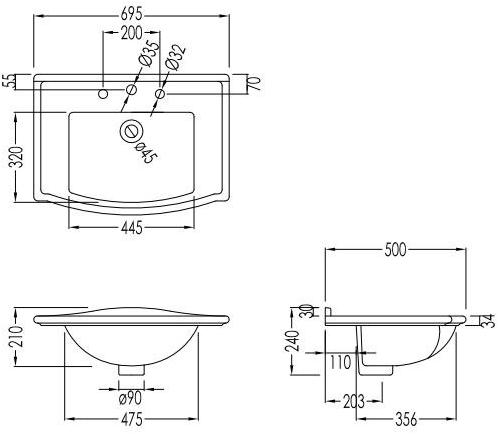 Devon&Devon Умывальник с одной консолью Westminster sun-id-1473405 - Вид №4