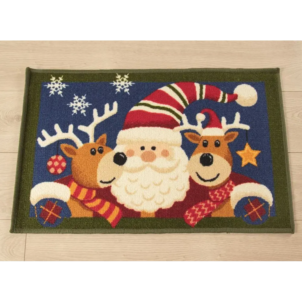 Коврик Дед Мороз и олени 40x60 см нейлон цвет мультиколор 83704051 STLM-2056849 CTIM  - Вид №1