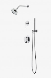 DBSP11 Душевая система с балансировкой давления в децибелах с 5-дюймовой розеткой для душа, ручным душем и переключающей ручкой Waterworks