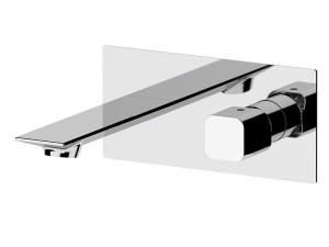 Однорычажный настенный смеситель для раковины с пластиной