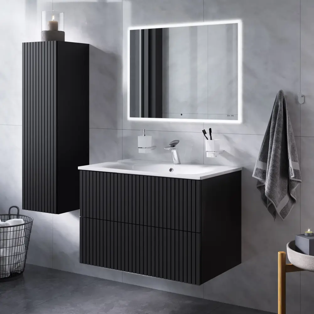 Пенал для ванной AM.PM Struktura — элегантное хранение в черном матовом исполнении 86811740 STLM-0071826 - Вид №6