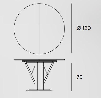 Casamania & Horm Круглый раздвижной стол из мрамора, массива дерева и феникса sun-id-1461277 - Вид №7