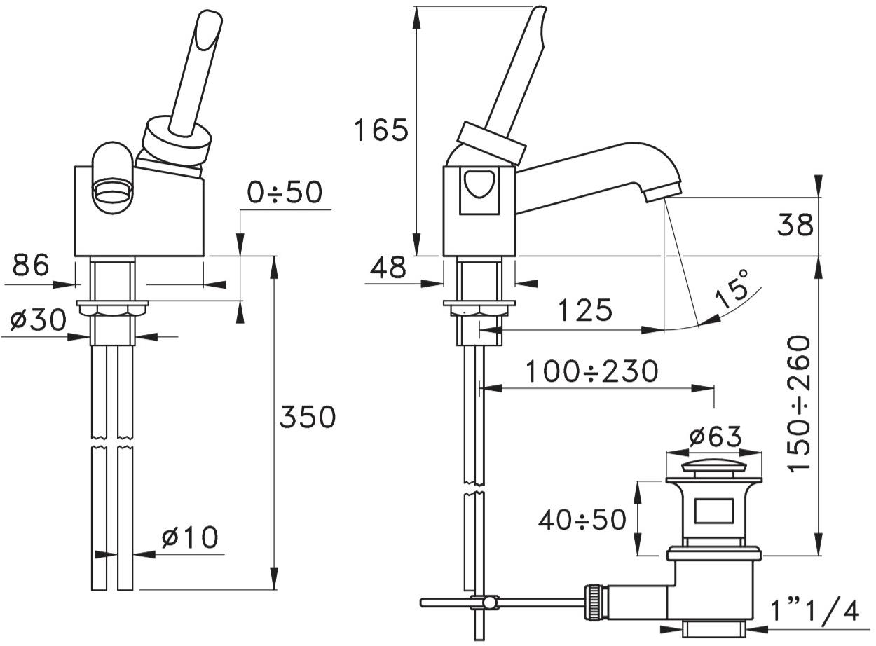 RUBINETTERIE STELLA Смеситель для раковины, однорычажный Box Art.7cr - Вид №1