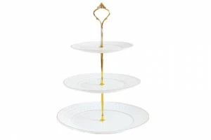 Ваза трёх ярусная круглая (25,4 см, 20 см, 16,5 см) The snow Queen КОРАЛЛ THE SNOW QUEEN 029610 Белый