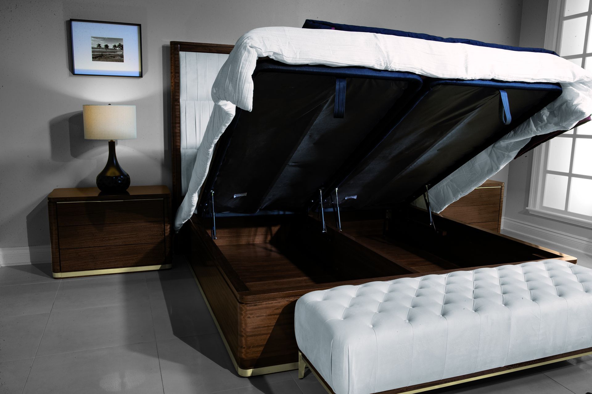 Деревянная кровать для хранения с мягким изголовьем Hurtado Evolution ARCH-00070645 - Вид №3