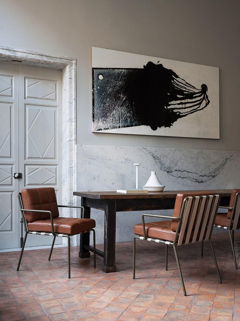 Tacchini Мягкое кожаное кресло с подлокотниками sun-id-1395102 - Вид №6