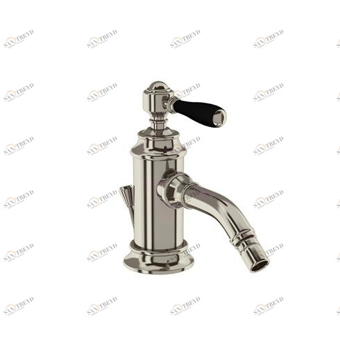 Смеситель однорычажный для биде, 1 отв, ручка - левер чёрная, никель [ARC13 + ARC66 NKL] Arcade Burlington ARC13, ARC66 NKL