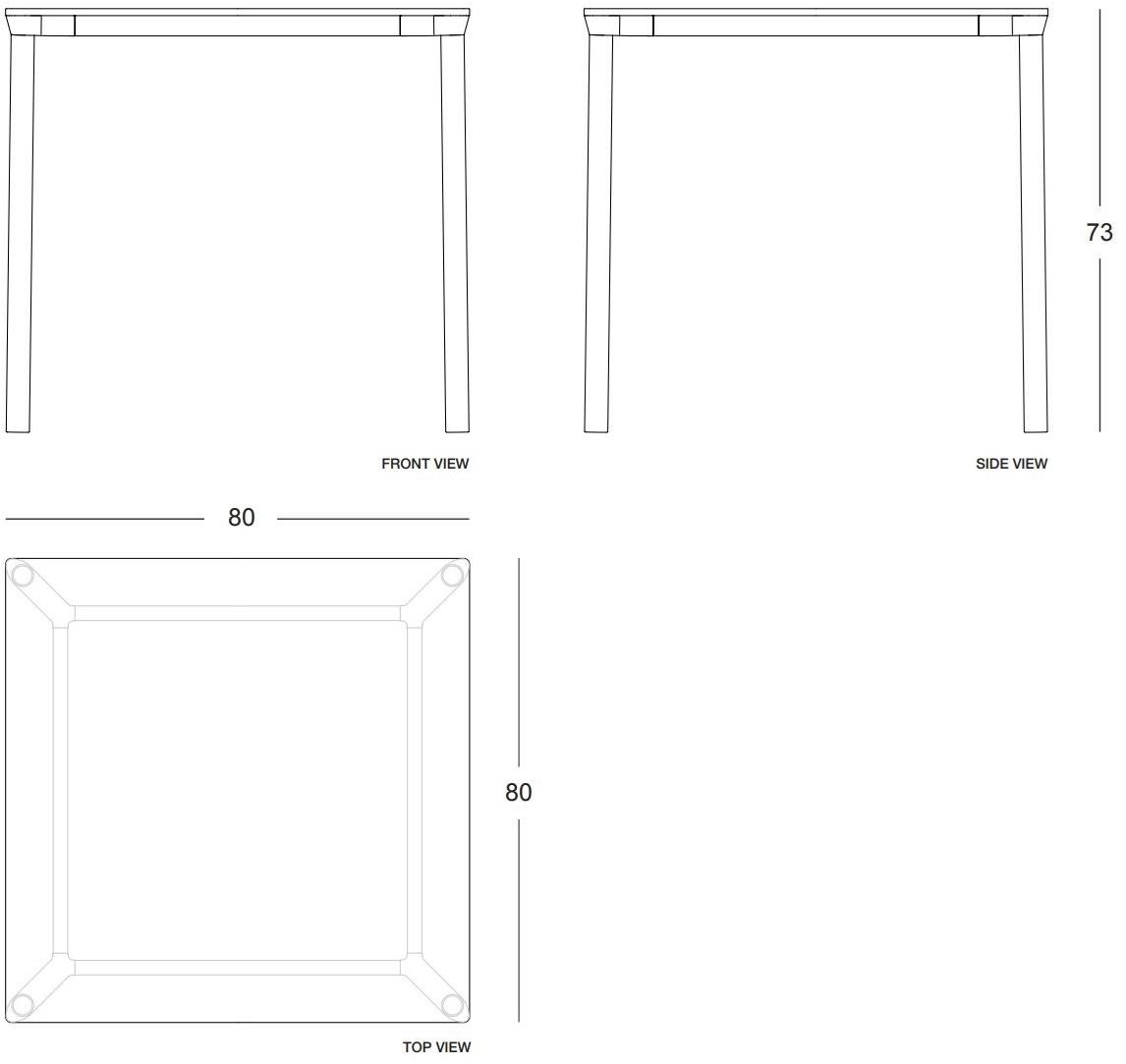 Plank Штабелируемый квадратный стол из hpl Monza 9203-01 - Вид №7