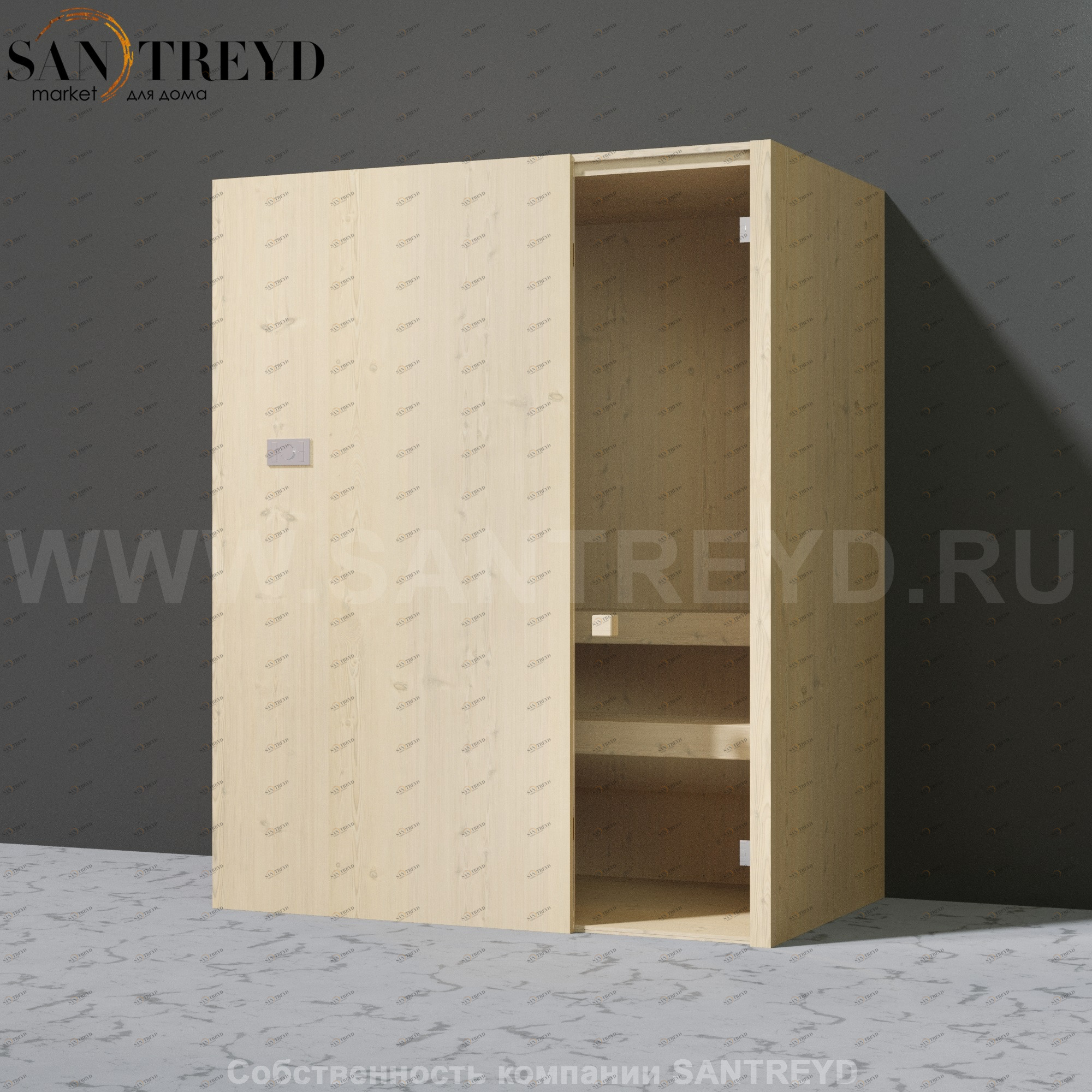 Effegibi EASY SA45450001 Сауна. Установка: к стене. Мощность: 4,5 кВт макс. Размеры: длина 180 см, ширина 120 см. Отделка: осина натуральная.