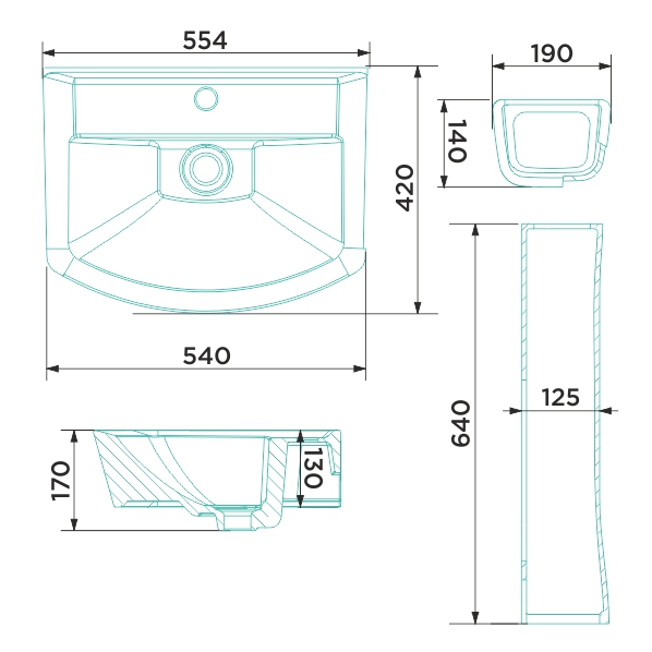 Деко Умывальник + пьедестал 21,67 кг. GESSO  - Вид №2