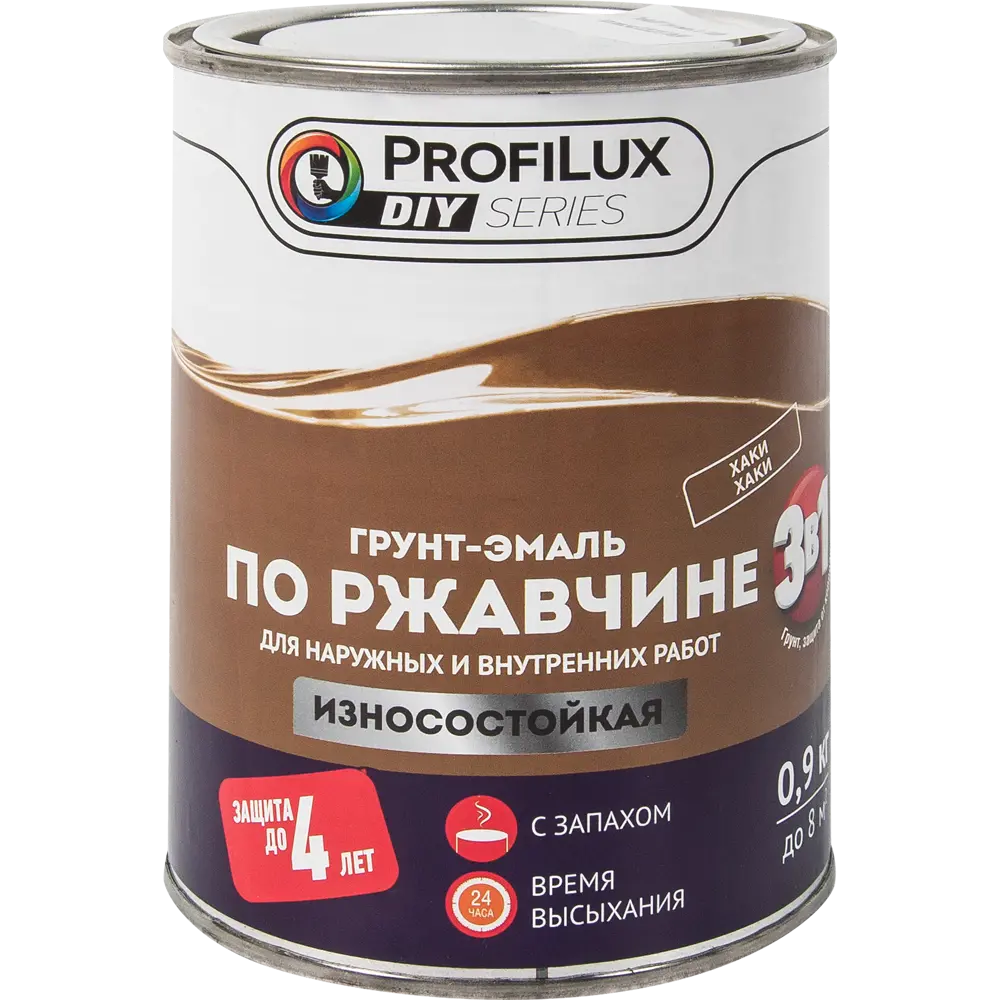 Эмаль по ржавчине 3 в 1 ProfiLux DIY цвет хаки 0.9 кг 82356469 STLM-2093492 