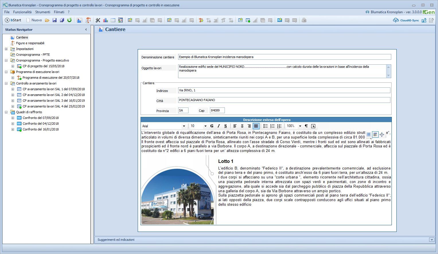 Прогресс работы, хронопрограмма Blumatica Blumatica Kronoplan progetto e direzione lavori ARCH-00071624 - Вид №4