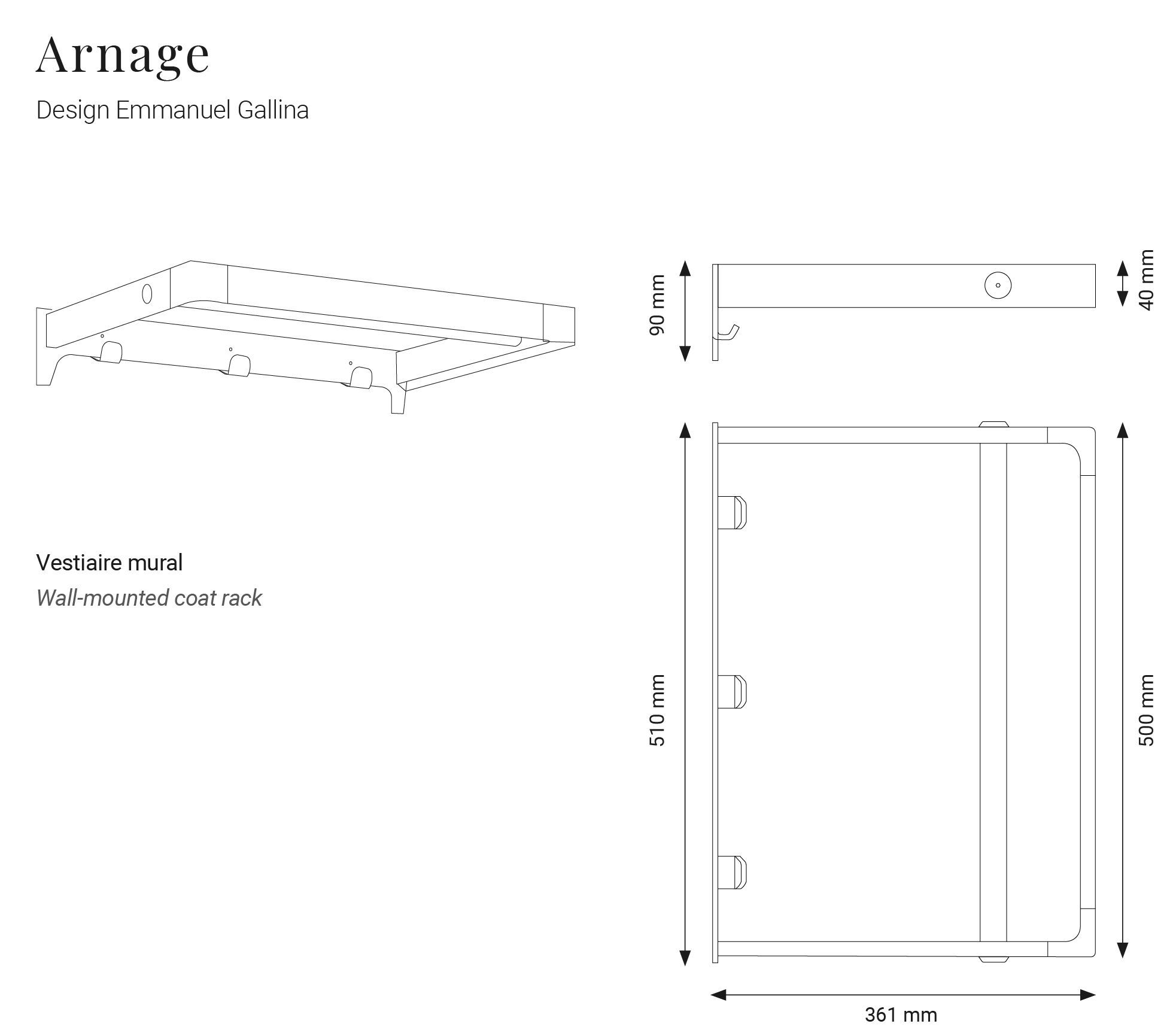 Порошковое покрытие стальной офис стены вешалки Manade Arnage ARCH-00068419 - Вид №2