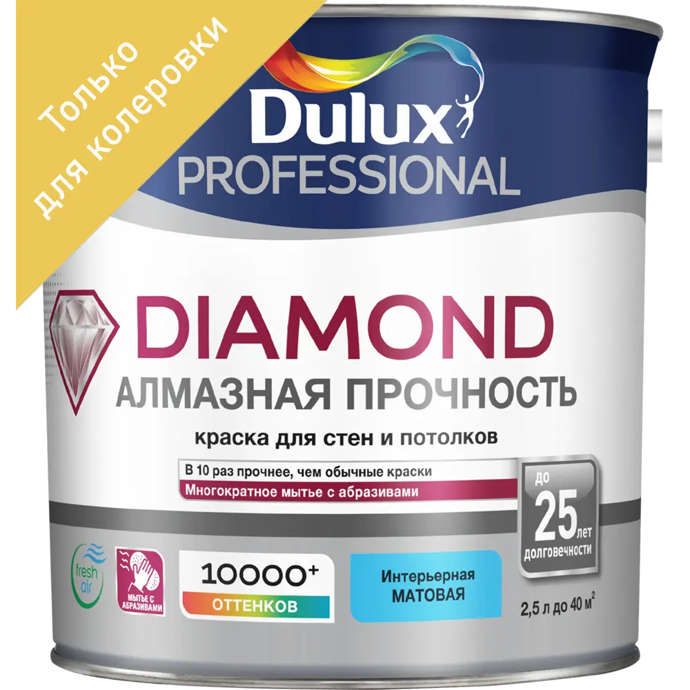 Краска для колеровки Dulux Professional Diamond Matt прозрачная база BC 2.5 л 15107610 STLM-2168746 