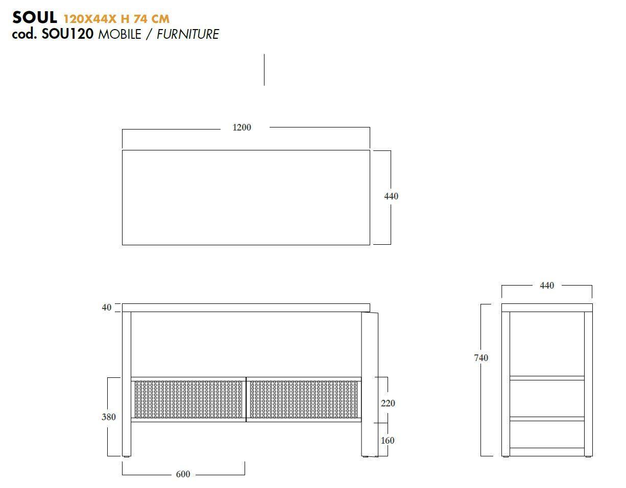 Ясень умывальник с ящиками Olympia Ceramica SOUL ARCH-00138310 - Вид №2