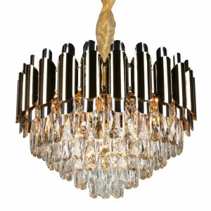 Подвесная люстра Omnilux Malgrate OML-81403-08 OMNILUX ДИЗАЙНЕРСКИЕ, MALGRATE 337197 Золото;прозрачный;черный