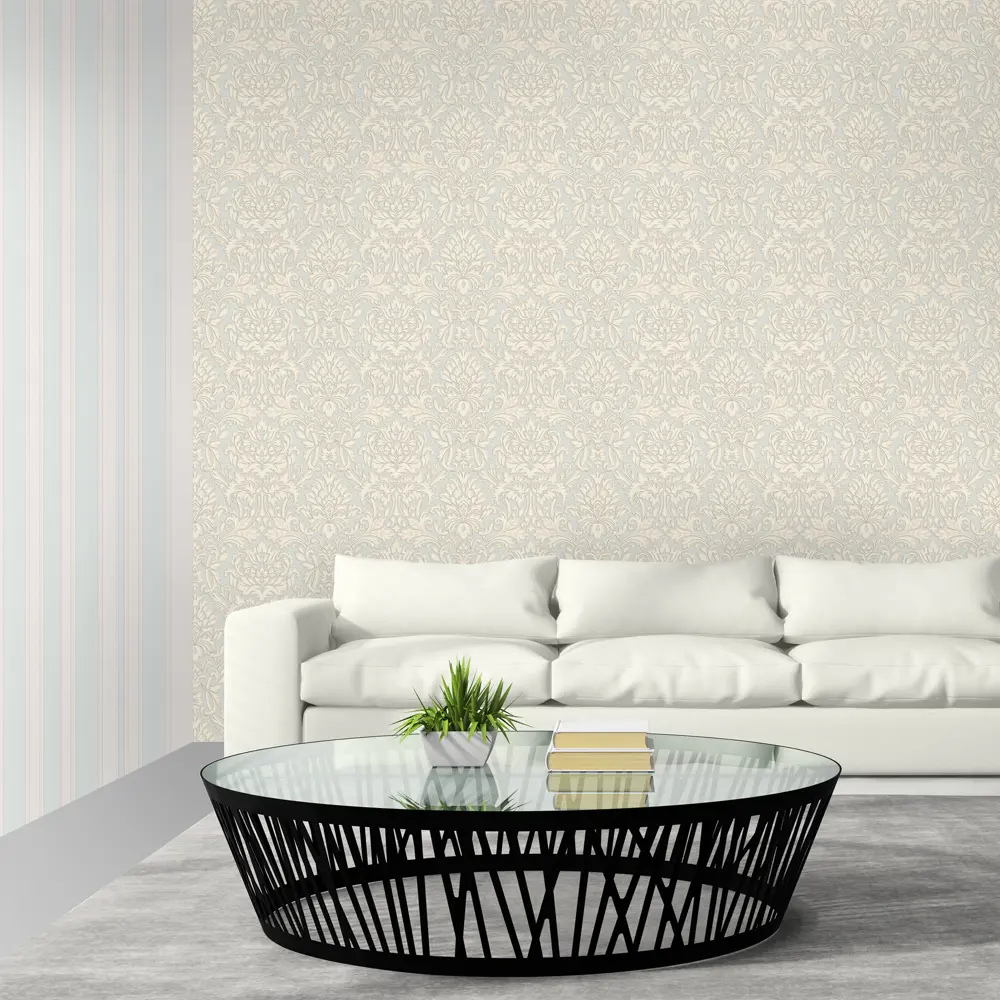 Обои флизелиновые Euro Decor Adele серо-бежевые 1.06 м 3781-5 82104794 STLM-2168970 - Вид №3