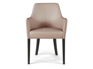 Кожаный мягкий стул с подлокотниками