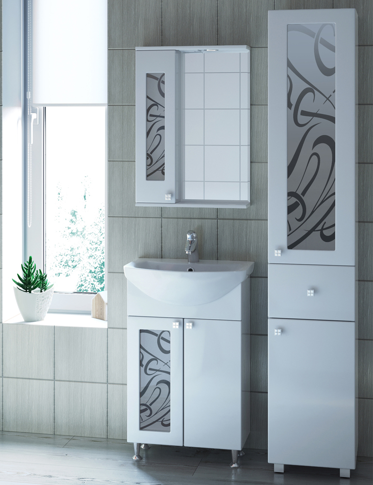 Зеркало Provans 550 (левый) со спотом550⨉150⨉700 мм белый VIGO sun-id-665181 - Вид №4