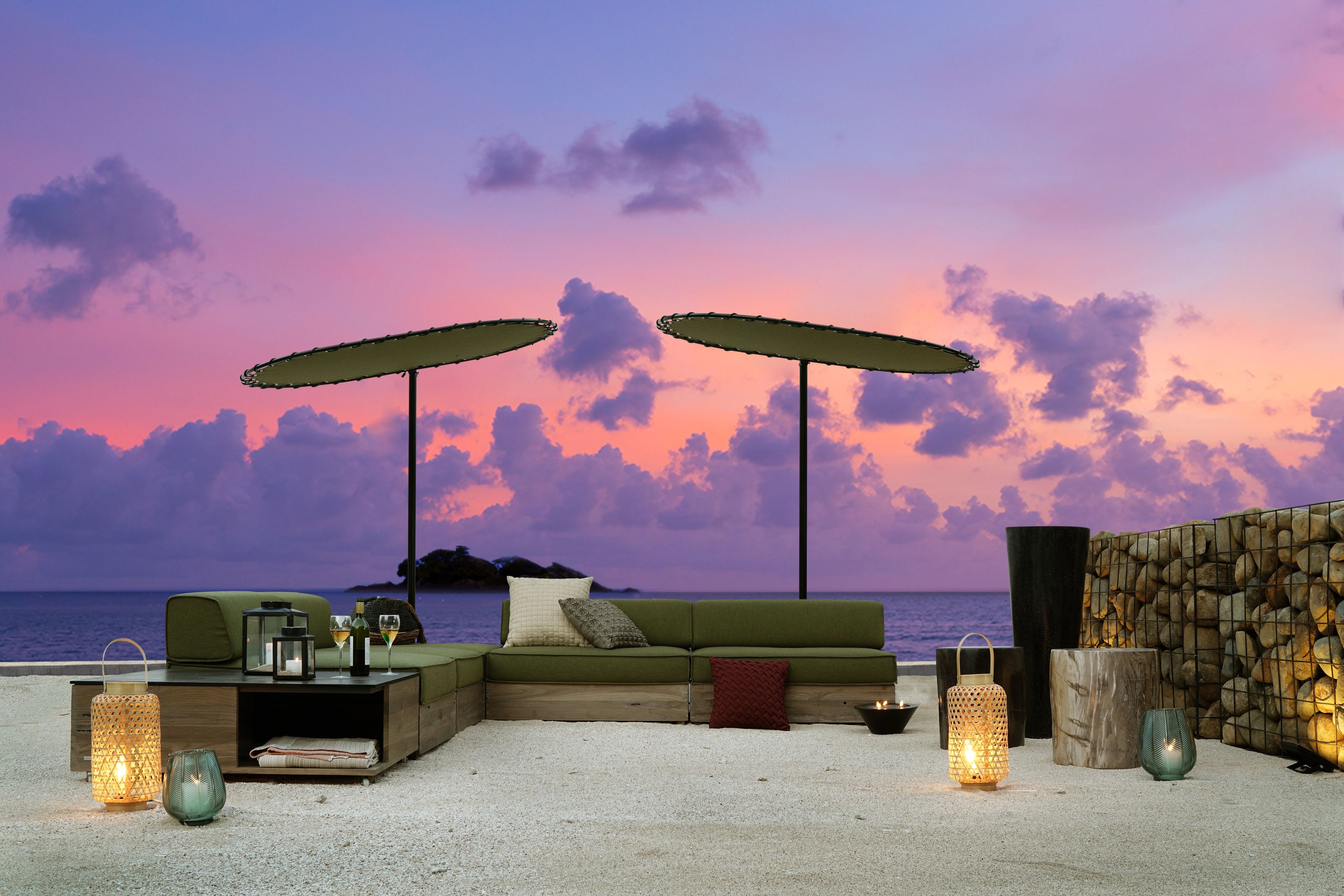 Угловой садовый диван в Sunbrella® MAMAGREEN Aiko ARCH-00036066 - Вид №2