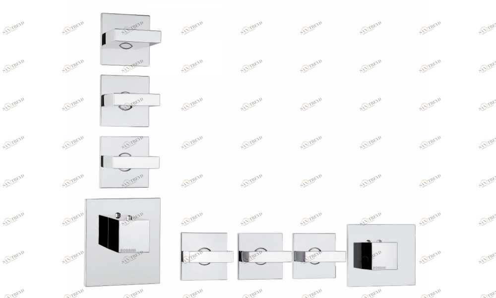 Z033205 + Z030202 000 Смеситель & запорный кран Rectangular 3 Outlets LP BOSSINI 