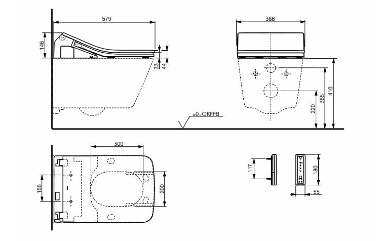 Керамический подвесной туалет биде с ручным душем TOTO Washlet® ARCH-00015568 - Вид №7