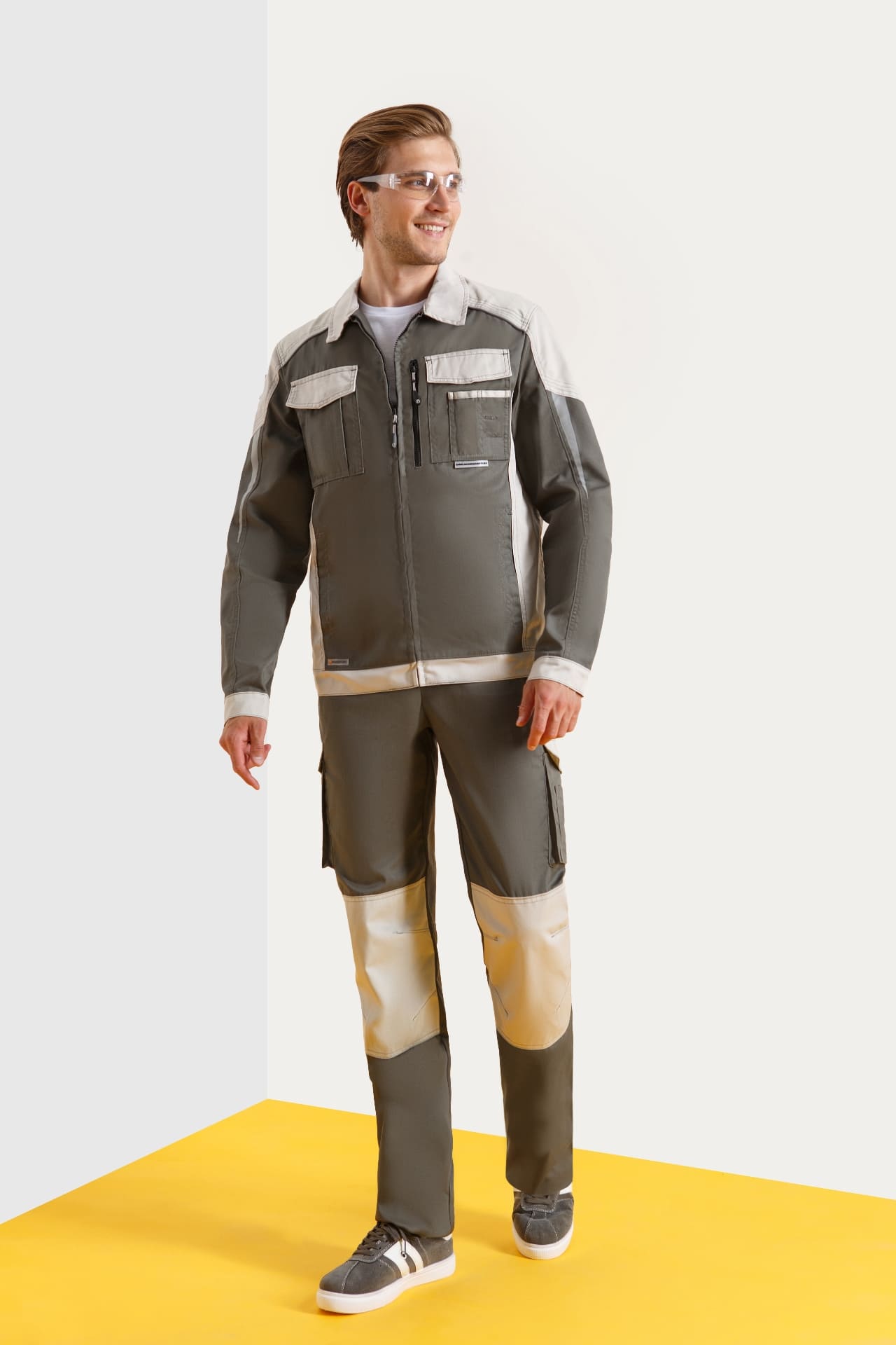 4957107 Костюм  NEW серый хаки с серым песком STATUS  Летняя спецодежда  размер 64-66/170-176  - Вид №7