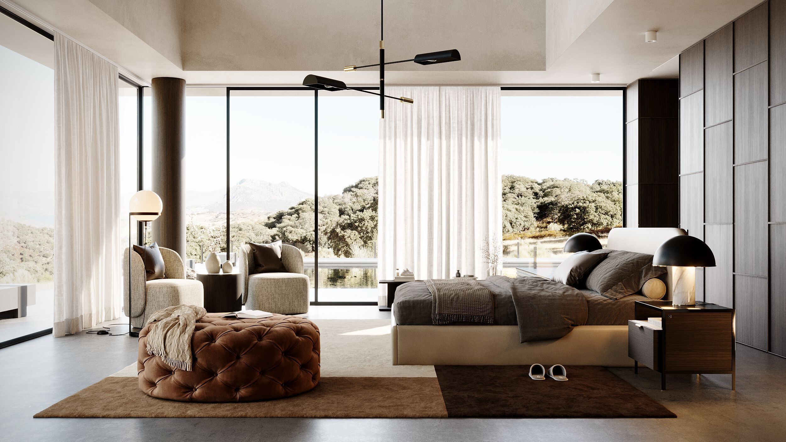 Двуспальная кровать из ткани с мягким изголовьем Laskasas Origin ARCH-00056664 - Вид №2