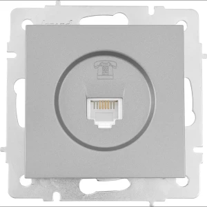 Телефонная розетка Lezard Vesna платина для скрытого монтажа 87103785