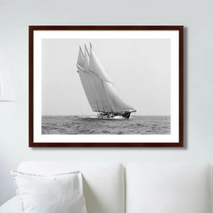 Картина черно-белая 80х100 см Wilson Marshall's Schooner Atlantic, 1904г. КАРТИНЫ В КВАРТИРУ  00-3894705 Белый;черный