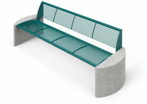 City Design Скамья из оцинкованной стали со спинкой Taurus