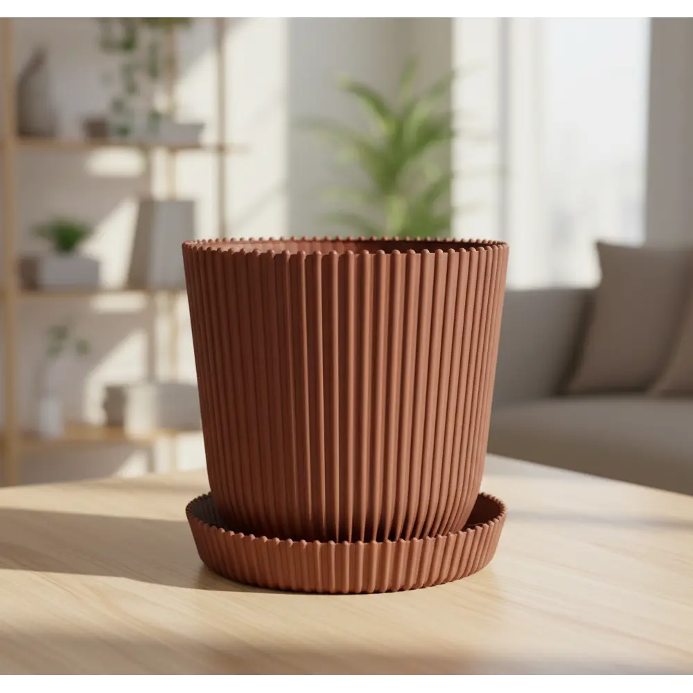 Горшок для цветов Тek.А.Тek 12x12x11.5 см v1 л пластик глина ТЕК.А.ТЕК Le Gaufre STLM-2199742