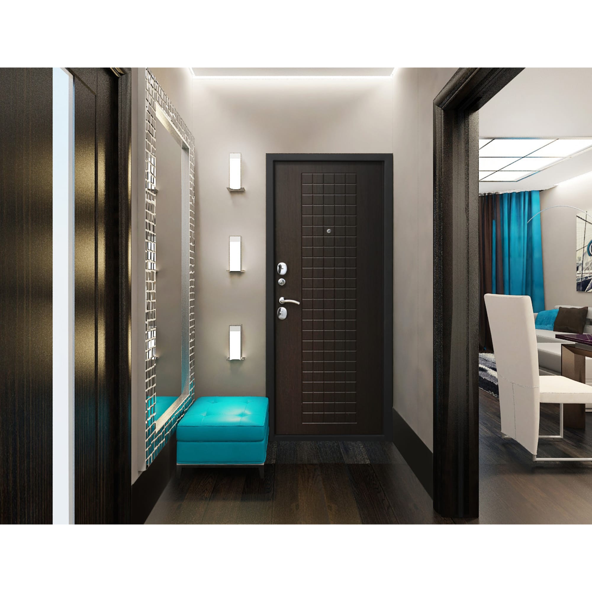 82096735 Дверь входная металлическая Гарда Муар, 860 мм, левая, цвет венге Santreyd  - Вид №12