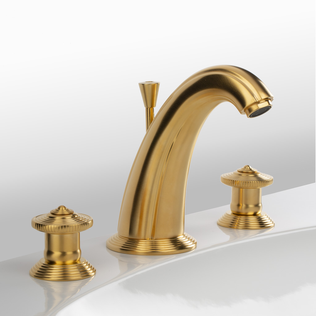 C39-1301 C39-1301 Смеситель для раковины на 3 отверстия АЛИЗЕ КАННЕЛЕ Cristal & Bronze ALIZÉ CANNELÉ  - Вид №1