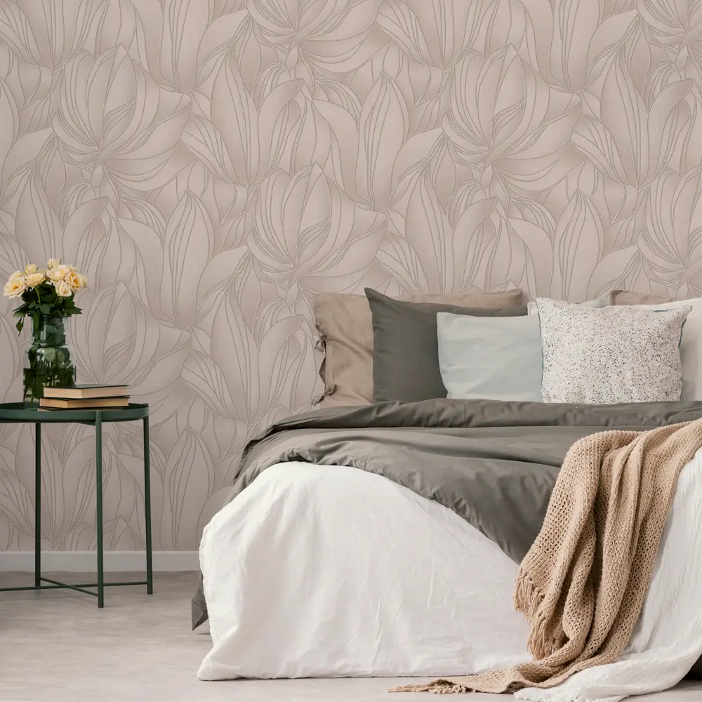 Обои флизелиновые Euro Decor Tulipe бежевые 1.06 м ED7119-01 88477326 STLM-2007586 - Вид №2