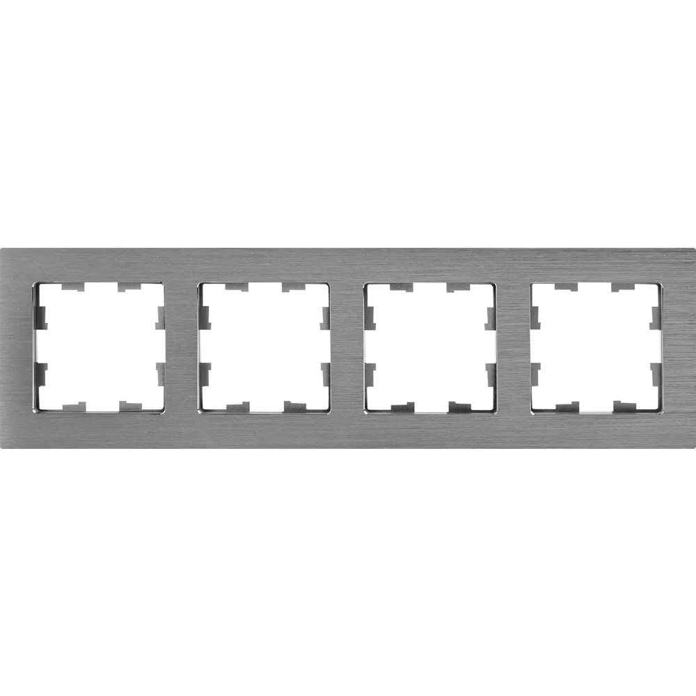 Рамка IEK Brite-4 для розеток и выключателей в алюминиевом исполнении 87761326 STLM-1105422