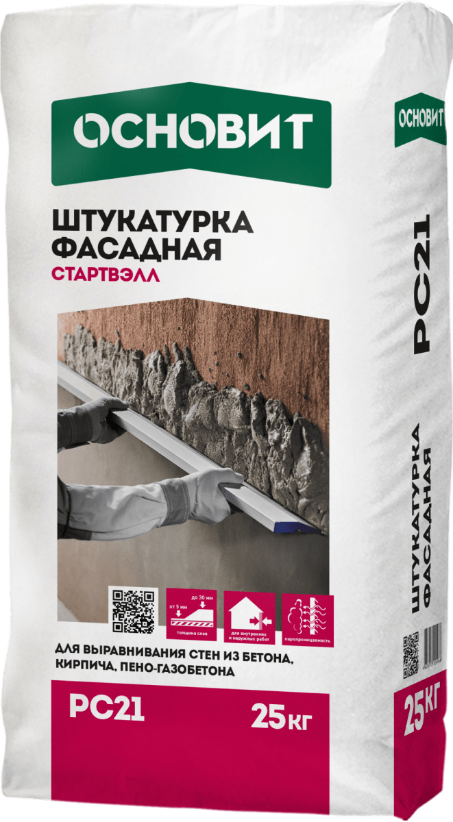 Штукатурка фасадная Основит Стартвелл РС21 25кг 382 - Вид №1