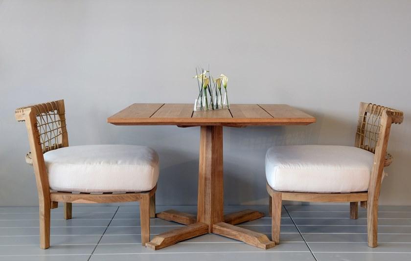 Unopiù Квадратный стол из тика с основанием 4 звезды Synthesis Tasyqb - Вид №5