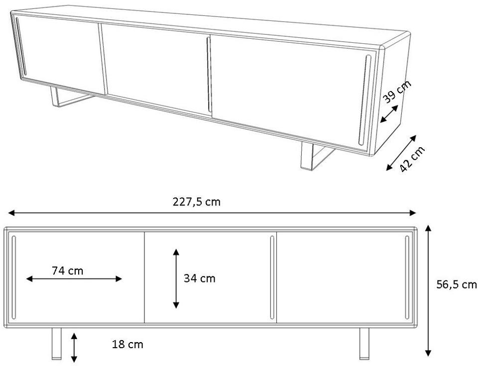 müller möbelfabrikation Буфет металлический с раздвижными дверцами  K16 s2  - Вид №5
