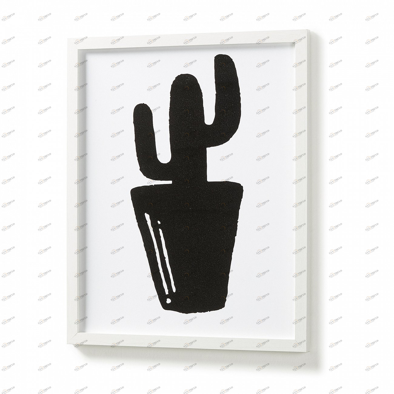 Постер на стену черный с белым кактус в рамке Amit от La Forma LA FORMA ДИЗАЙНЕРСКИЕ, AMIT 00-3865148 Белый;черный 