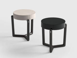 Прикроватная тумбочка с ящиками из лакированного дерева