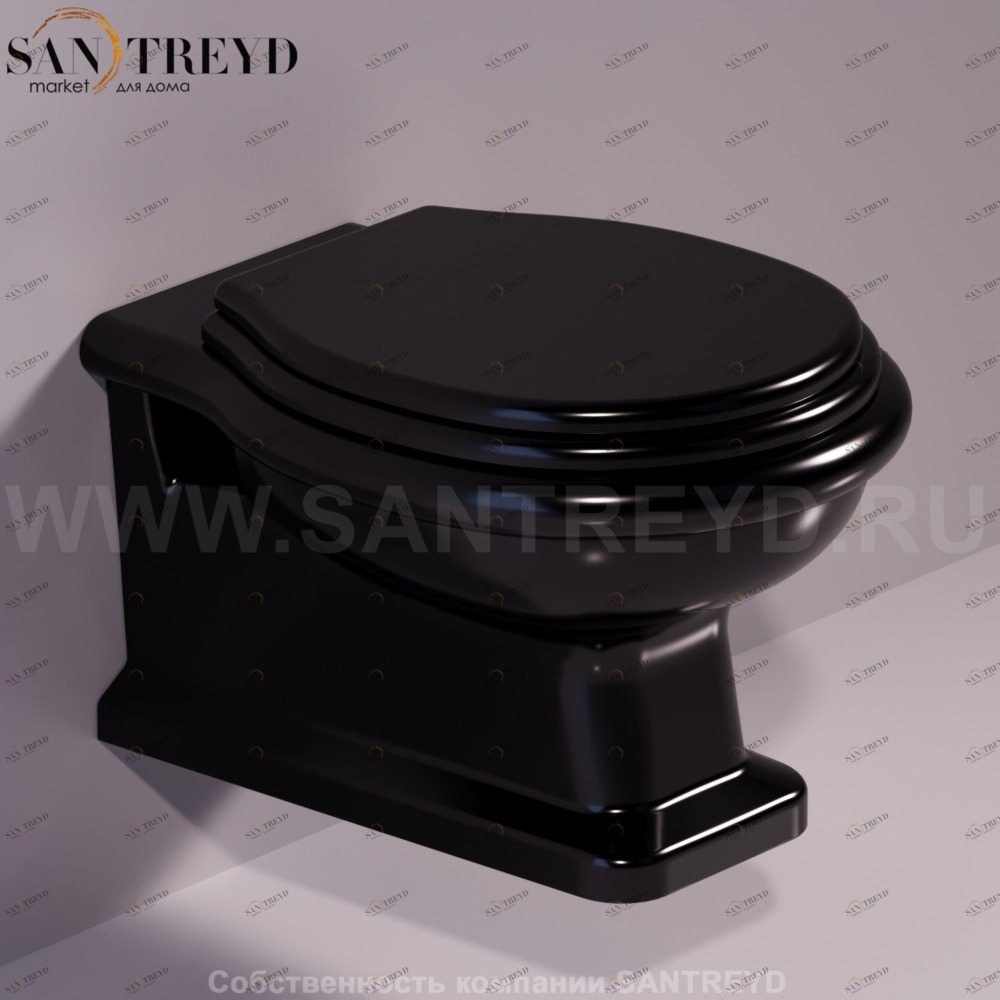 LA18NERO Подвесной унитаз настенный Черный Simas Lante Италия